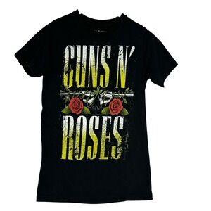 Guns N Roses Graphic T Shirt Black Guns N‎ Roses Logo Band Tee Size Small Grunge